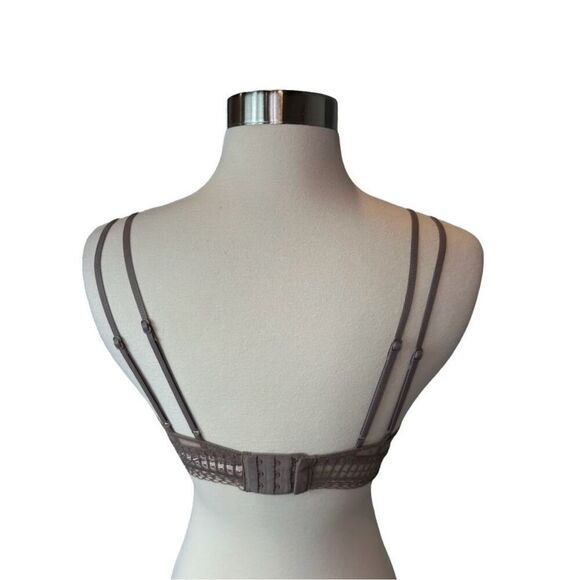 Victoria’s Secret Bra Bralette Lace Mesh Adjustable Straps Greige Women XS - Picture 2 of 3